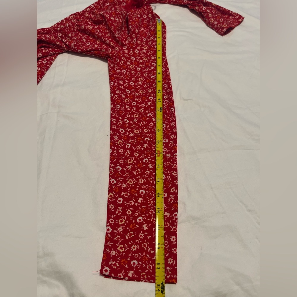 City Studio Jr. Women’s Red Floral Lace Trim Ruffle Skirt LS Mini Dress Size L - Picture 11 of 12